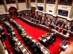 Inside the B.C. legislature.