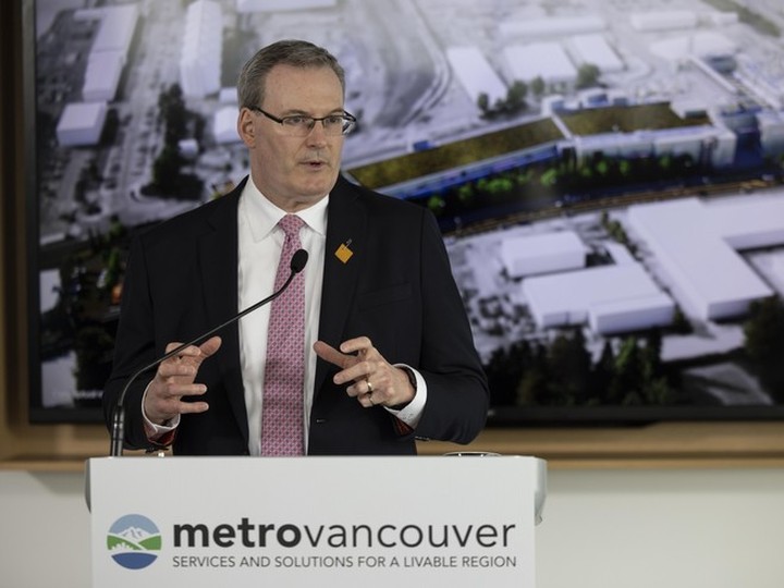  Metro Vancouver CAO Jerry Dobrovolny addresses the media following a Metro Vancouver Infrastructure technical briefing Friday, March 22, 2024.