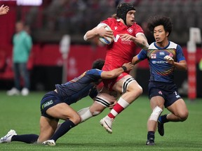Canada's Jake Thiel (centre) has joined the newly formed Vancouver Highlanders.