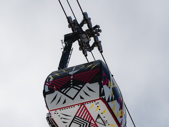  Chief Janice George and Buddy Joseph’s Wings of Thunder adorns a cabin on the Peak 2 Peak gondola. Credit: Whistler Blackcomb/Vail Resorts
