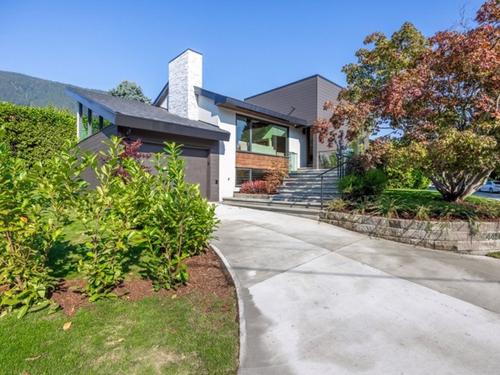  A stamped concrete pathway is one of the many contemporary updates to this 1950s-era home in North Vancouver.