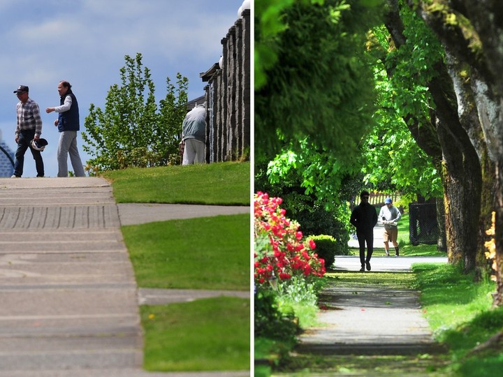  Examples of leafy and non leafy community streets to illustrate the effects of a tree canopy on residential neighbourhoods in Vancouver, BC., on May 18, 2022.