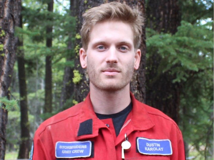  Dustin Karolat used to teach math in winter and fight fires in summer. He now works for the B.C. Wildfire Service year-round.