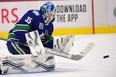 Canucks' Thatcher Demko's in a 3-1 win over St. Louis in the 2020 playoffs.