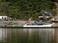 The Ehattesaht First Nation deployed a canoe and other resources to try and rescue the orphaned orca, but were unsuccessful, at a lagoon near Zeballos, B.C., Friday, April 12, 2024.