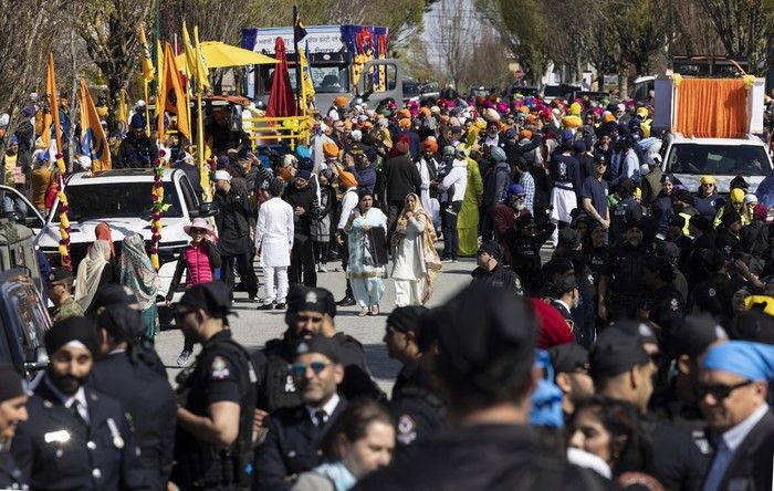 Annual Vaisakhi parade in Vancouver, BC Saturday, April 13, 2024. Hundreds of thousands of people attend the annual event which traditionally marks the beginning of the spring harvest season. (Photo by Jason Payne/ PNG)