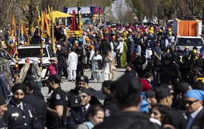 Annual Vaisakhi parade in Vancouver, BC Saturday, April 13, 2024. Hundreds of thousands of people attend the annual event which traditionally marks the beginning of the spring harvest season. (Photo by Jason Payne/ PNG)