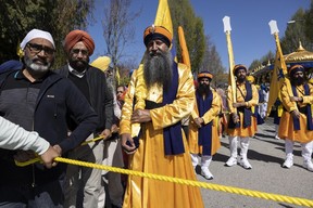 Annual Vaisakhi parade in Vancouver, BC Saturday, April 13, 2024. Hundreds of thousands of people attend the annual event which traditionally marks the beginning of the spring harvest season. (Photo by Jason Payne/ PNG)