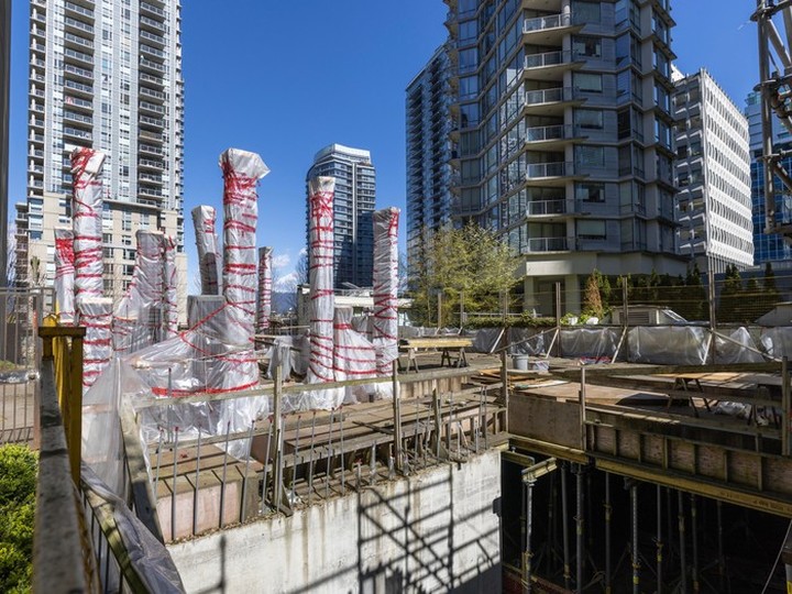  Terrace House under construction at 1250 West Hastings, seen here from the Pender Street side, in Vancouver on April 17, 2024.