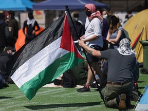A pro-Palestine camp has been set up at the University of B.C. on Monday morning.
