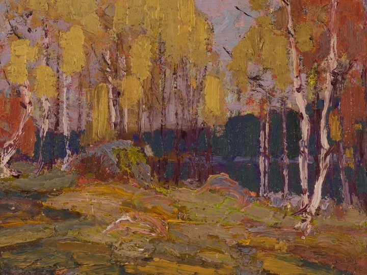  The 1914 Tom Thomson painting Fall Woods, Algonquin Park was in the collection of the late art dealer Torben Kristiansen.