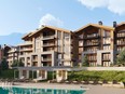 A rendering of Cabot Revelstoke, a new luxury condo project offering golf and ski privileges set amid the stunning natural backdrop of Revelstoke Mountain Resort.