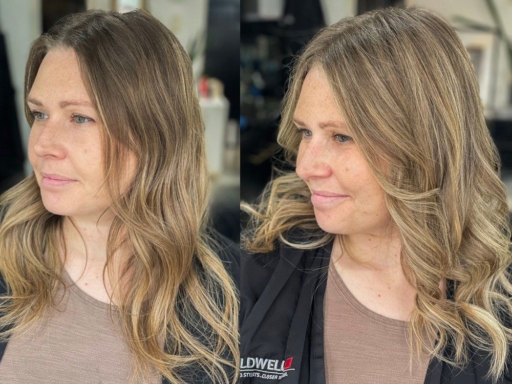 Looking for low-maintenance blond colour? Consider a blended sandy-beige
