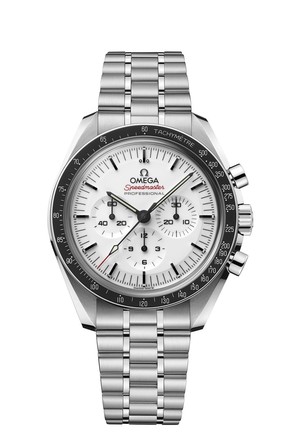 Speedmaster Moonwatch lacquered white dial, $11,100 at Omega, omegawatches.com. Handout/ (single use)
