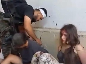 Israeli women being held hostage by Hamas terrorists.