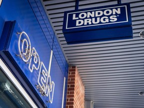 The open sign at London Drugs Broadway and Vine location has been turned off in Vancouver on Monday, April. 29, 2024. The president of London Drugs says he doesn't know why the company was subject to a cyber attack that forced it to close its stores, but hackers with sophisticated methods are "constantly probing for weaknesses" in online systems.