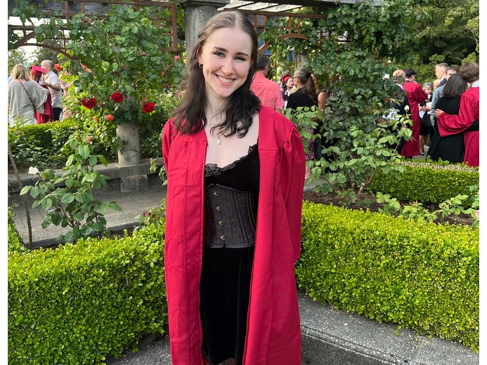 Sidney McIntyre-Starko at her Grade 12 graduation in 2023. Sidney McIntyre-Starko at her Grade 12 graduation in 2023.