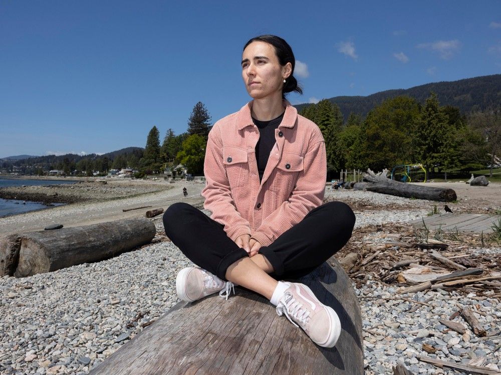 Sarah Wheatley, in West Vancouver on May 8, was injured in a serious car crash in February on the Sea to Sky Highway outside Squamish. She, along with her partner and sister who were also hurt in the crash, are trying to navigate their way through ICBC's claim process.