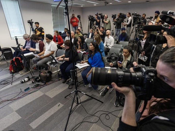  Press conference for the Hardeep Singh Nijjar homicide investigation at RCMP Headquarters in Surrey, BC, May 3, 2024. Arlen Redekop / Postmedia
