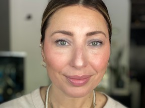 Nadia Albano creates a stylish silver makeup look.
