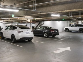 Underground parking in downtown Vancouver