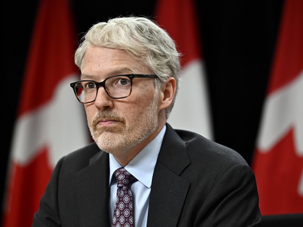 The privacy commissioners of Canada and British Columbia have launched an investigation into a Victoria-based company that performs background checks on tenants and others. Privacy Commissioner of Canada Philippe Dufresne takes part in a news conference in Ottawa, on Thursday, Feb. 29, 2024.