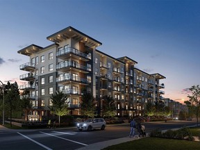 The six-storey Canvas complex forms part of the evolving Langley City community with the downtown core nearby, as well as Brydon Lagoon, the Nicomekl Trail, and a future SkyTrain station.