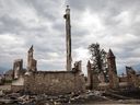 This is the remains of the historic Jasper Episcopal Church after this year's wildfires, which destroyed more than 300 of the town's approximately 1,100 buildings.