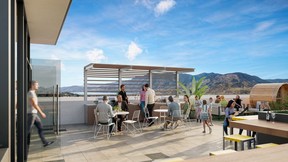 A communal rooftop space will feature eating areas, a sauna and barbecues.