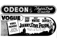 Ad in the July 29, 1949 Vancouver Province for the movie Johnny Stool Pigeon