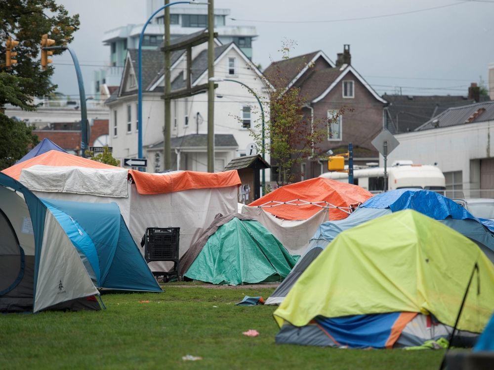 Tents in Oppenheimer Park in Vancouver, BC Thursday, September 19, 2019. Between 60 and 100 tents housing the homeless occupy the park, with no end in sight to the crisis.