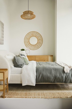 Bedroom display in furniture and decor brand Article's Strathcona shop.