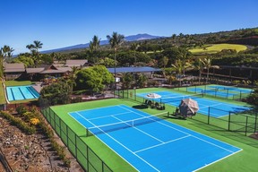 Membership at Hokulia includes a range of amenities such as a lush 18-hole golf course, a clubhouse and restaurant, a three-lane lap pool, bocci ball, tennis and pickleball courts.