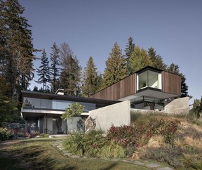 Perpendicular lines meet rolling terrain.