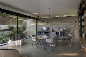 Plush Ottoman Armchairs by Ligne Roset in the office.