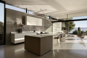 Clean-lined millwork and cabinetry carry the simple lines, with small touches creating visual interest.