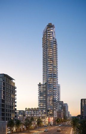 Prima Properties’ 49-level Monogram development will be built on the nearly half-acre site at 1177 Burrard St. The building is flat iron shaped, with its largest facade on the southwest designed to capture English Bay views and the sunset to the west.