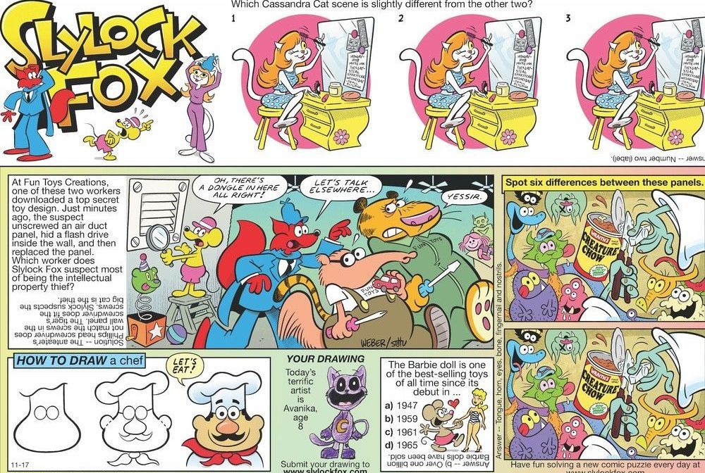  vancouver cartoonist scott underwood contributes art to slylock fox, a newspaper comic strip featuring puzzles and games for kids.  scott underwood photo