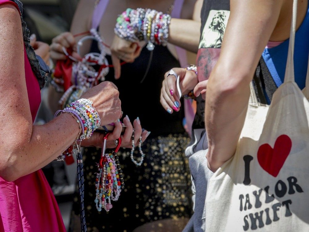  swifties trade bracelets throughout the concert dates for taylor swift. some local businesses will host friendship bracelet workshops.