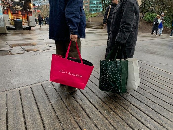  the scene on robson street on boxing day morning.
