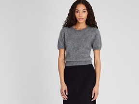 Brushed cashmere short-sleeve sweater, $358 at Club Monaco, clubmonaco.ca. Handout/