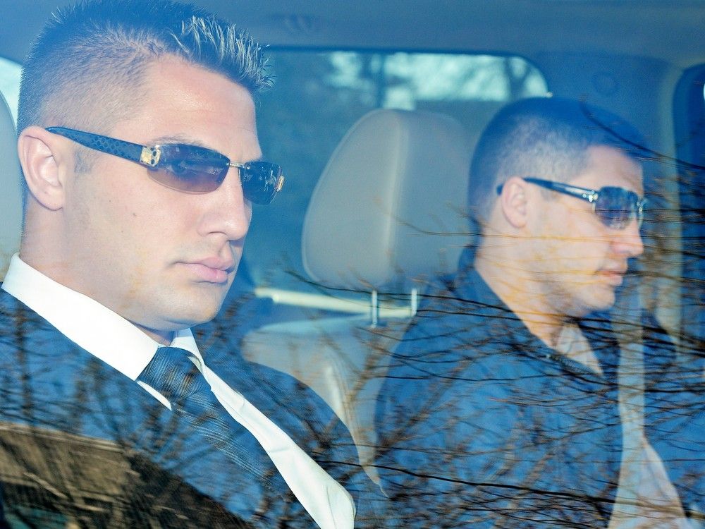  Jarrod Bacon (L) and Jonathan Bacon (R) leaving the Surrey Provincial Courthouse on April 7, 2009.