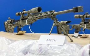 Among the items seized from the Flakland super lab by RCMP last year was methamphetamine and dozens of guns.