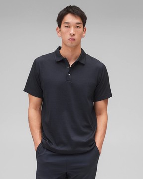 Reigning Champ Solotex Mesh Tiebreak Standard Polo. Handout/