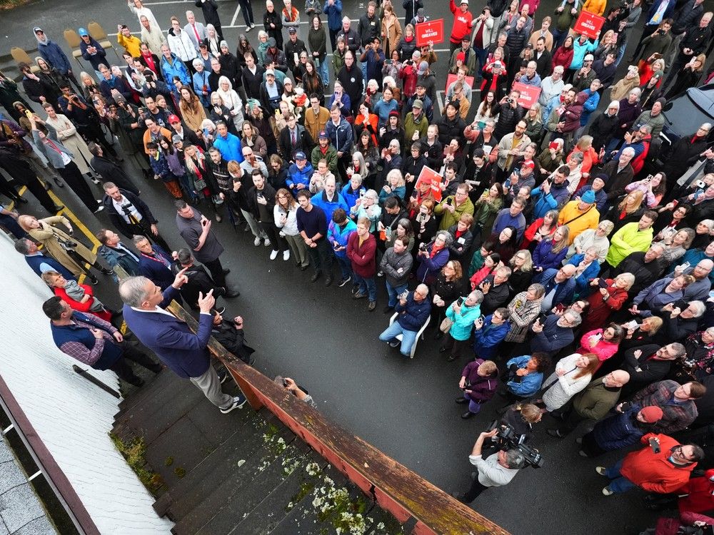  liberal leader mark carney in victoria on april 6.