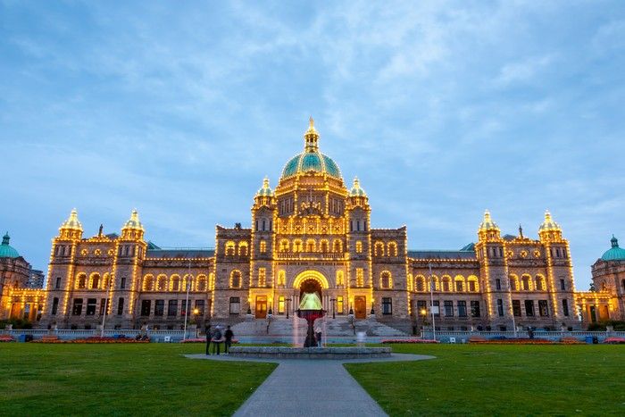 Night view of Parliament building in Victoria BC, where MLA John Houston had his drunken standoff with the Speaker in 1902. Night view of Parliament building in Victoria BC, where MLA John Houston had his drunken standoff with the Speaker in 1902.