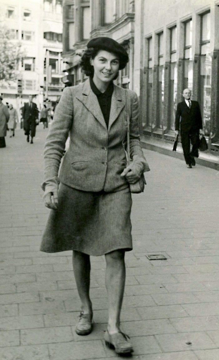 Ada Hugenhotlz in the Netherlands, wearing the beret Lieutenant-Colonel Gerald Levenston left for her. Photo: Courtesy Michael Levenston Ada Hugenhotlz in the Netherlands, wearing the beret Lieutenant-Colonel Gerald Levenston left for her. Photo: Courtesy Michael Levenston