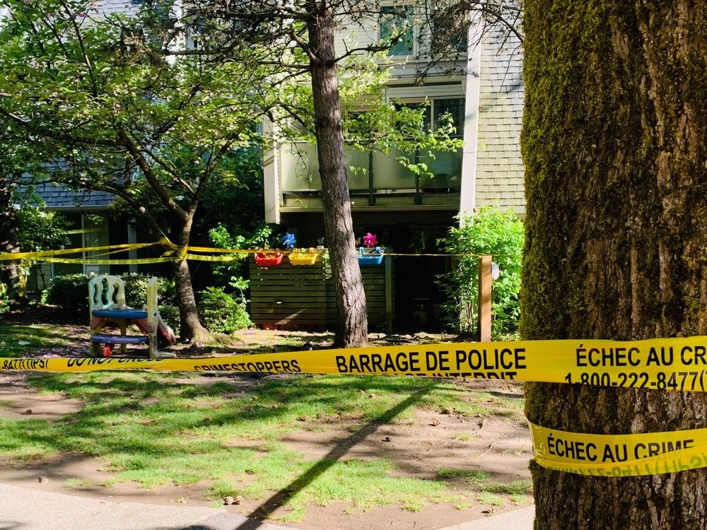 Police on the scene at Greystone Village at 7405 Woodbrook Place in Burnaby, B.C. Photo: Nick Procaylo | Postmedia. Police on the scene at Greystone Village at 7405 Woodbrook Place in Burnaby, B.C. Photo: Nick Procaylo | Postmedia.