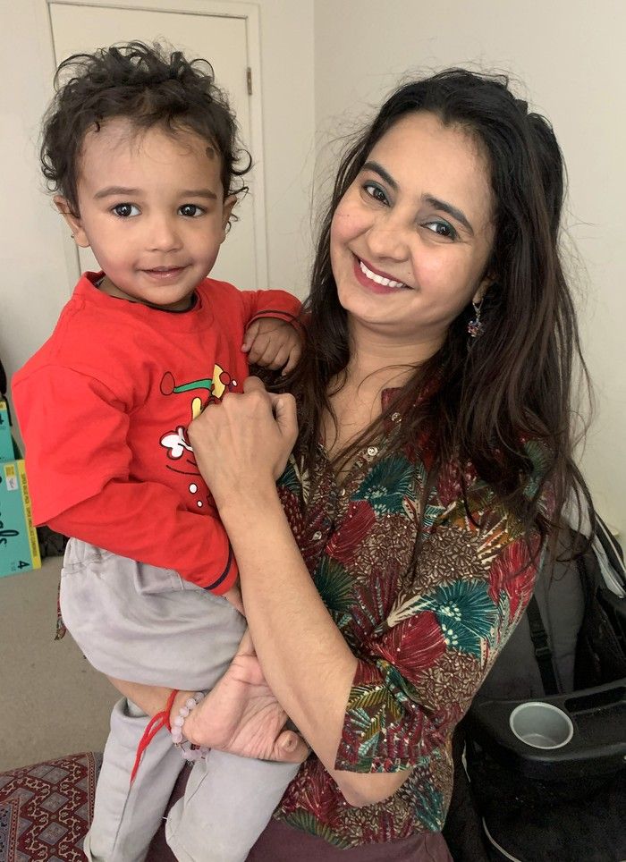Nidhi Joshi with her son, Ved Vyas. Nidhi Joshi with her son, Ved Vyas.