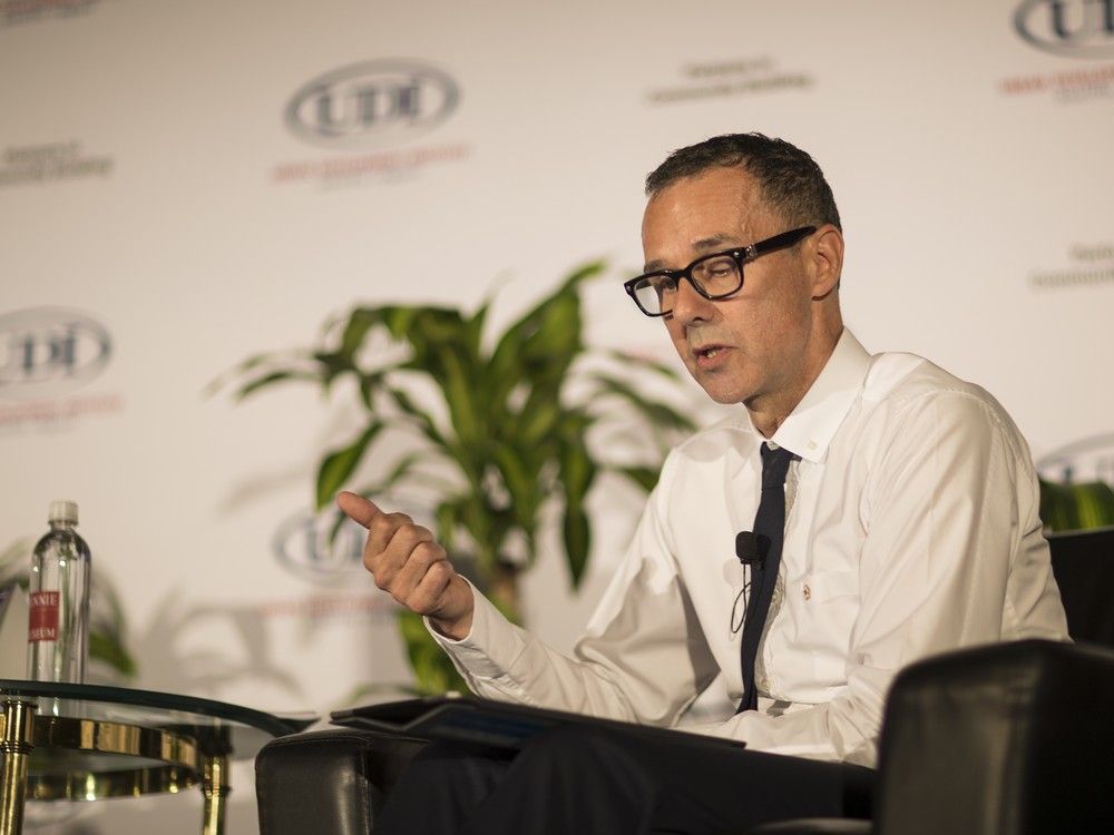 Bob Rennie, in 2018, at The Urban Development Institute. Bob Rennie, in 2018, at The Urban Development Institute.